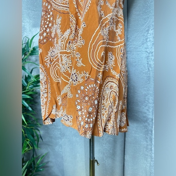 NWT ZARA Printed Boho Camisole Flowy Top in Brown & White Sz L - Picture 7 of 10